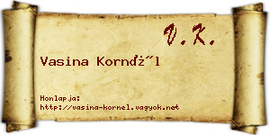 Vasina Kornél névjegykártya