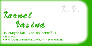 kornel vasina business card